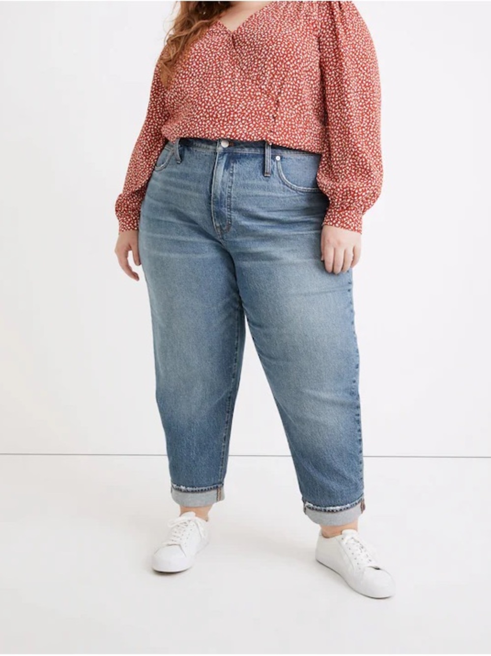 Madewell The Plus High-Rise Slim Boyjean in Neal Wash: TENCEL™ Denim Edition